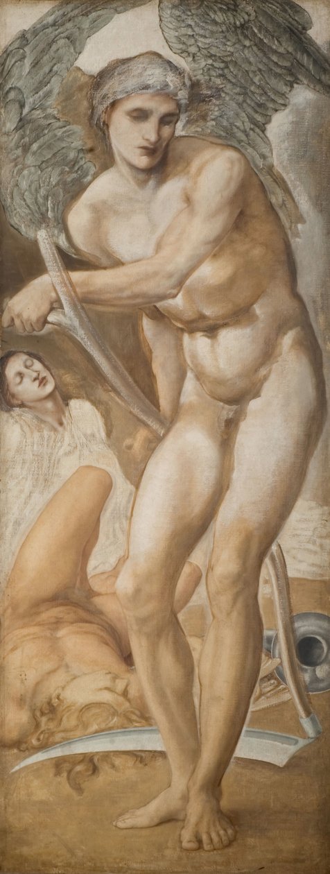 Tríptico de Tróia - Estudo do Oblivion conquistando a fama, 1875. de Sir Edward Coley Burne Jones