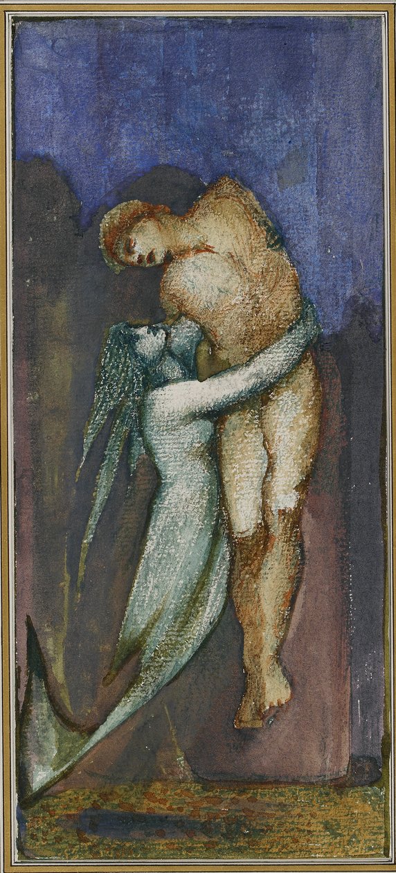sereia e marinheiro afogado do Álbum de quarenta e oito desenhos, c1853-1898 de Sir Edward Coley Burne Jones
