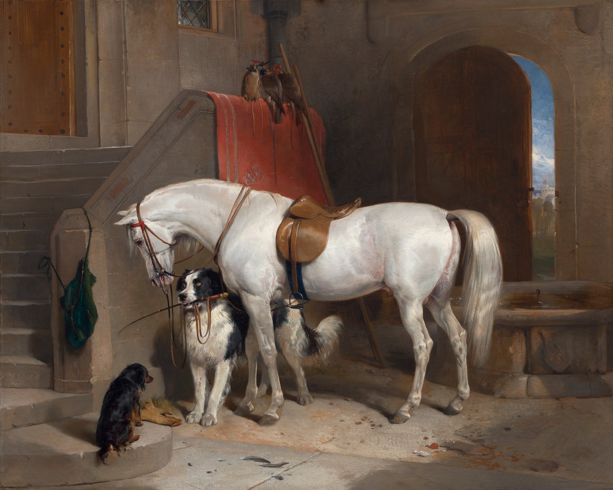 Favourites, propriedade do Príncipe George de Cambridge [1835, Royal Academy of Arts, Londres, catálogo da exposição]. de Sir Edwin Henry Landseer