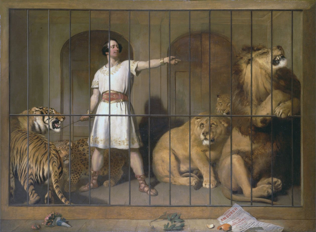 Retrato de Van Amburgh, como ele apareceu com seus animais nos teatros de Londres de Edwin Landseer