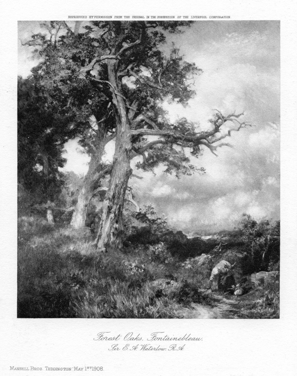 Forest Oaks, Fontainebleau, 1908. de Sir Ernest Albert Waterlow