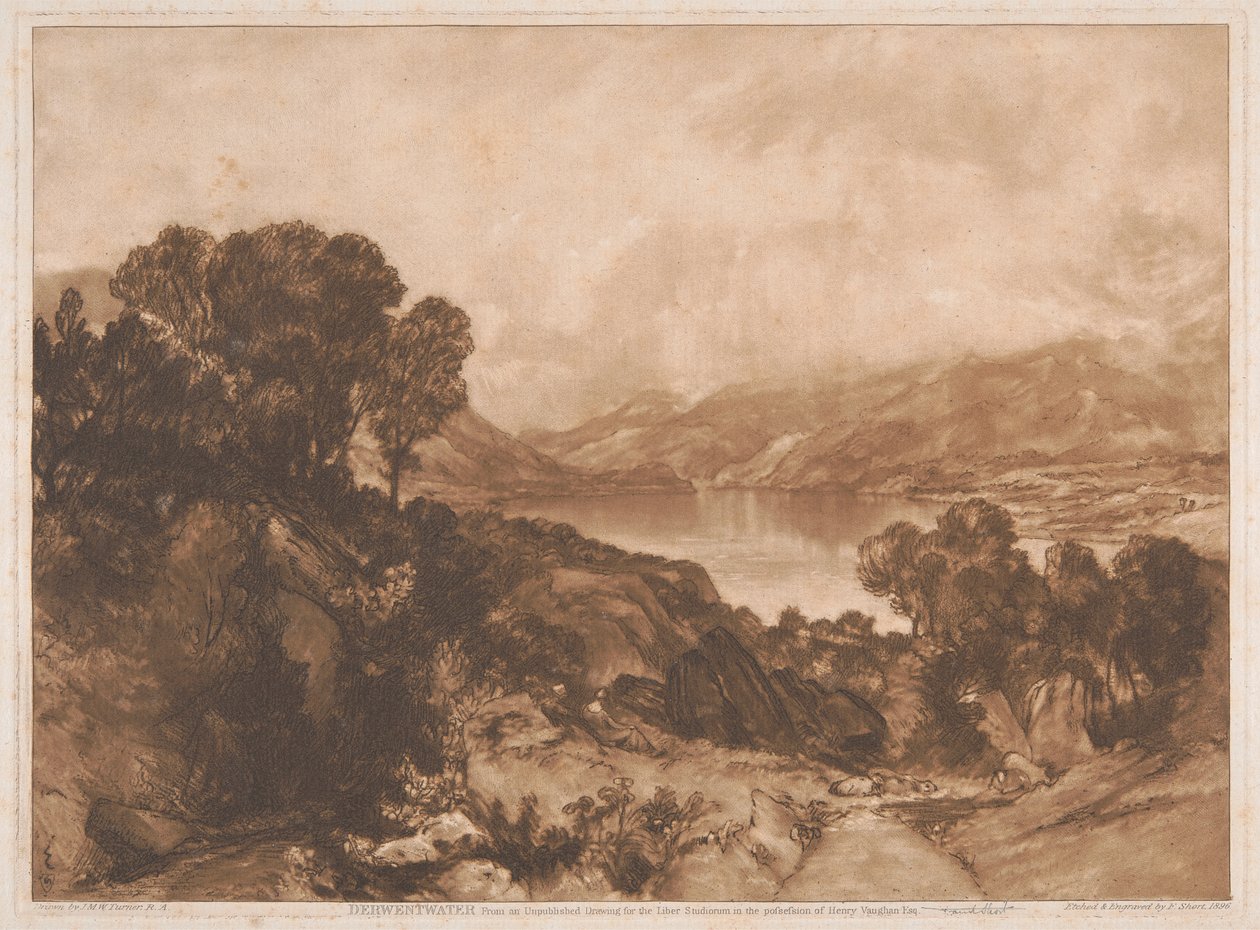 Vista de um lago, Derwentwater de Sir Frank Short