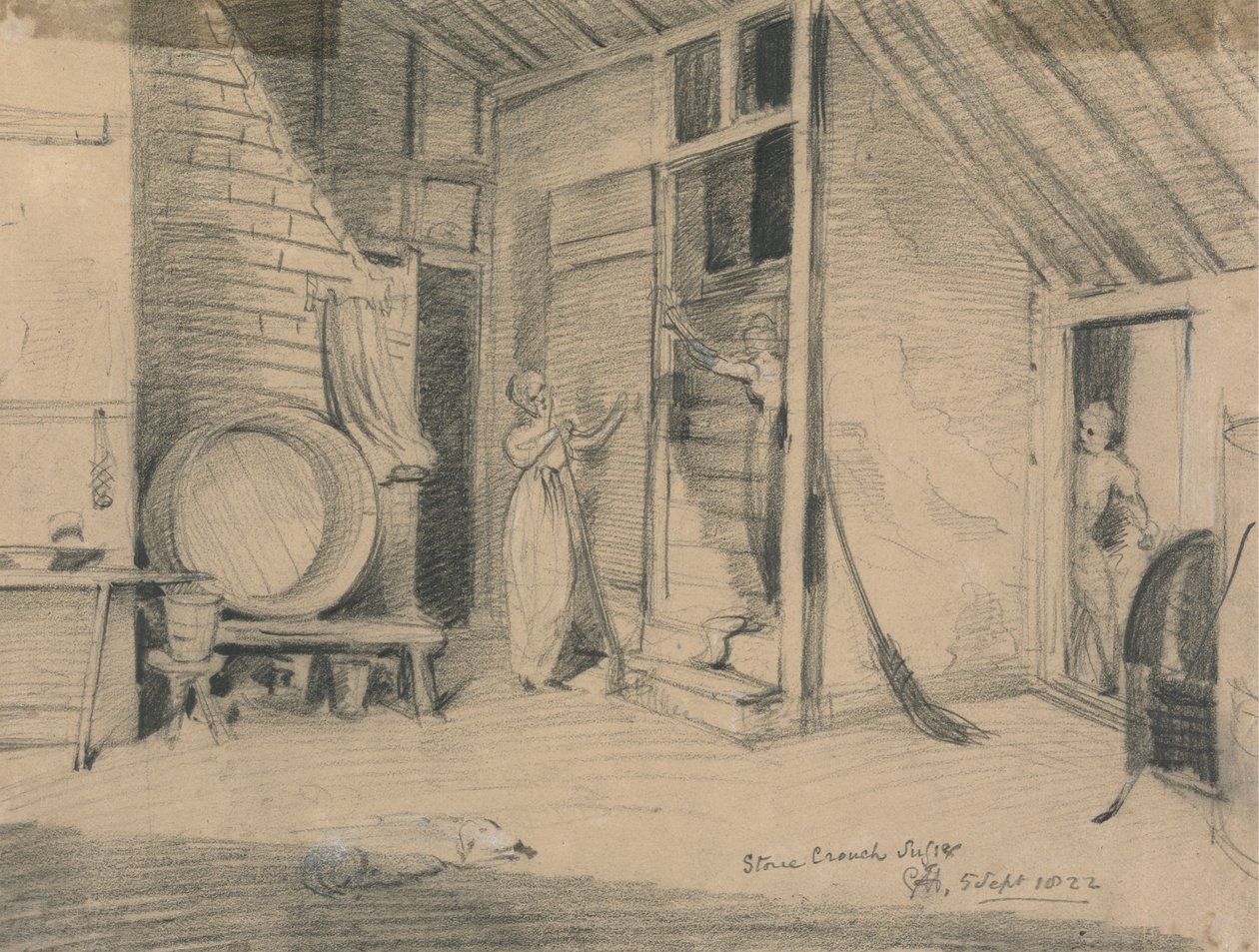 Cozinha: Interior, Crouch de Pedra de Sir George Hayter