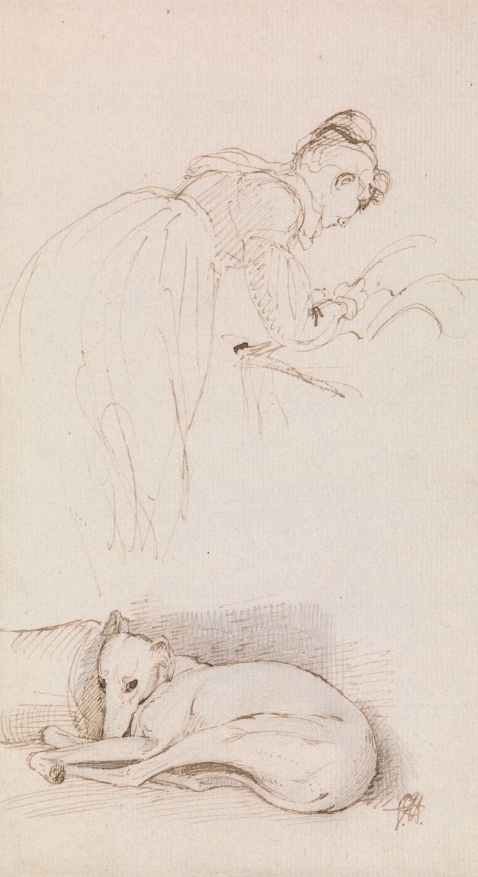 Estudos de Mulher e Greyhound de Sir George Hayter