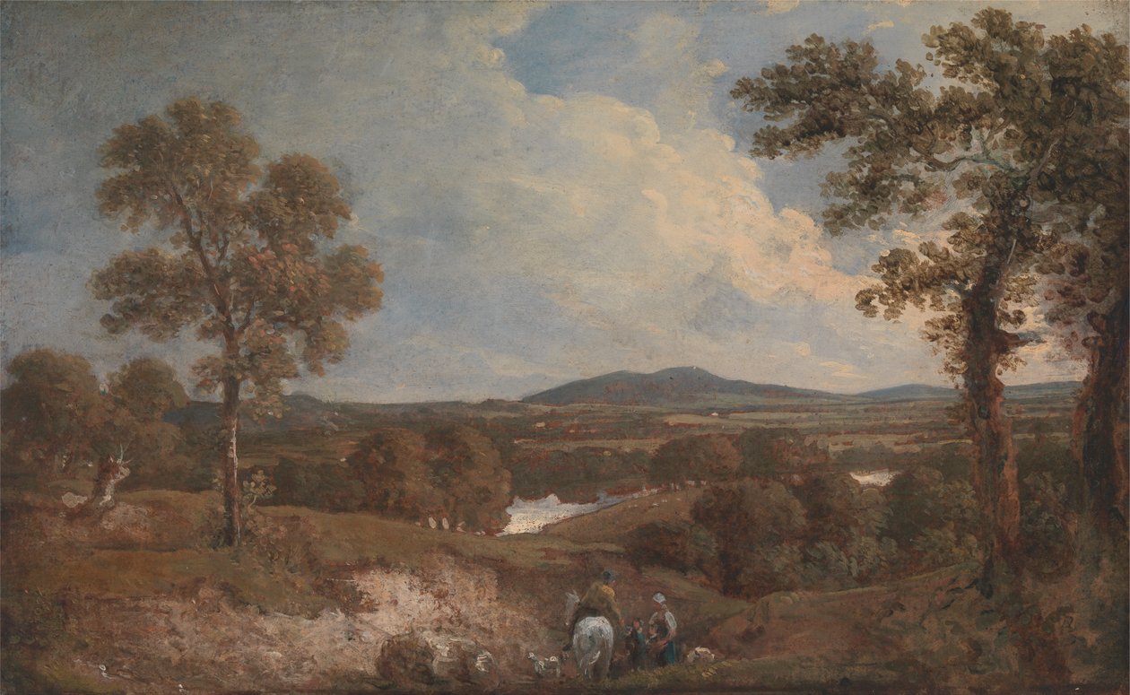 Paisagem com figuras em primeiro plano de Sir George Howland Beaumont seventh Baronet