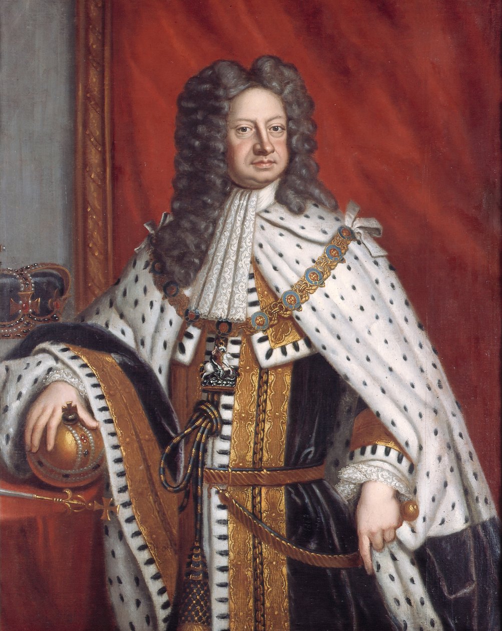 Retrato de George I em Unção Robe de Sir Gotfrey Kneller