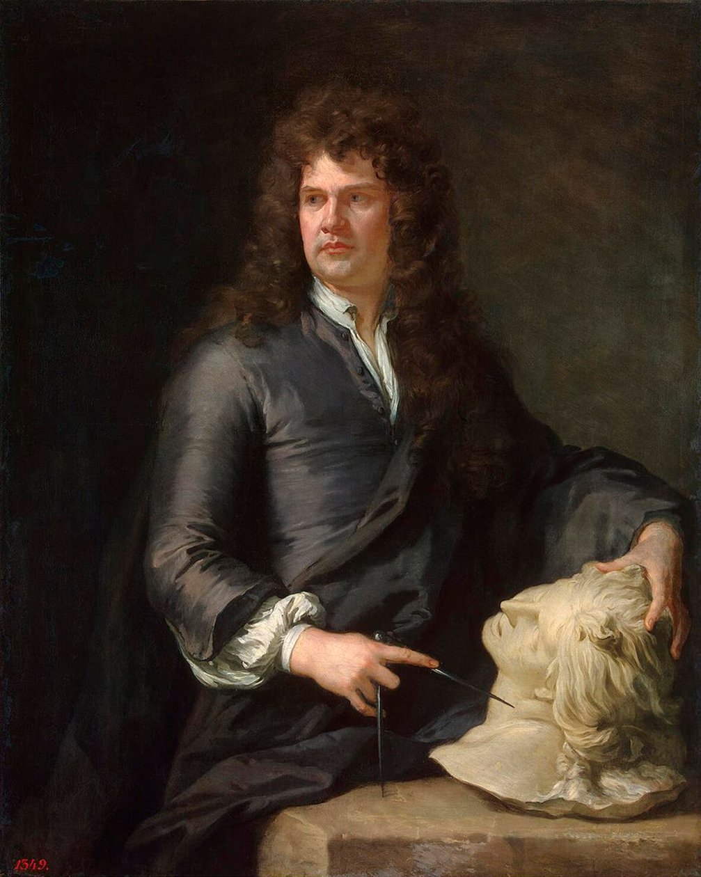 Retrato do entalhador de madeira Grinling Gibbons