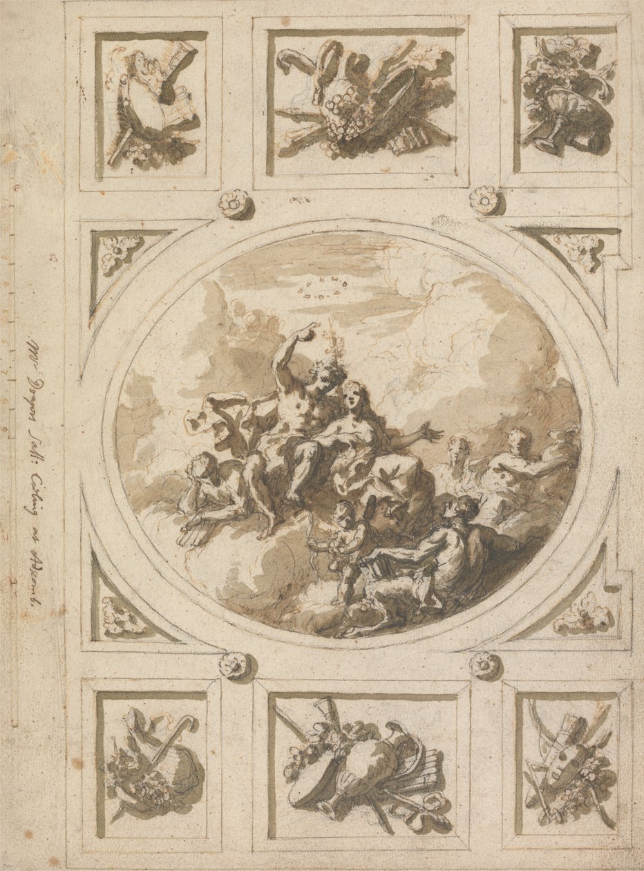 Design para um tecto em Addiscombe: Bacchus e Ariadne de Sir James Thornhill