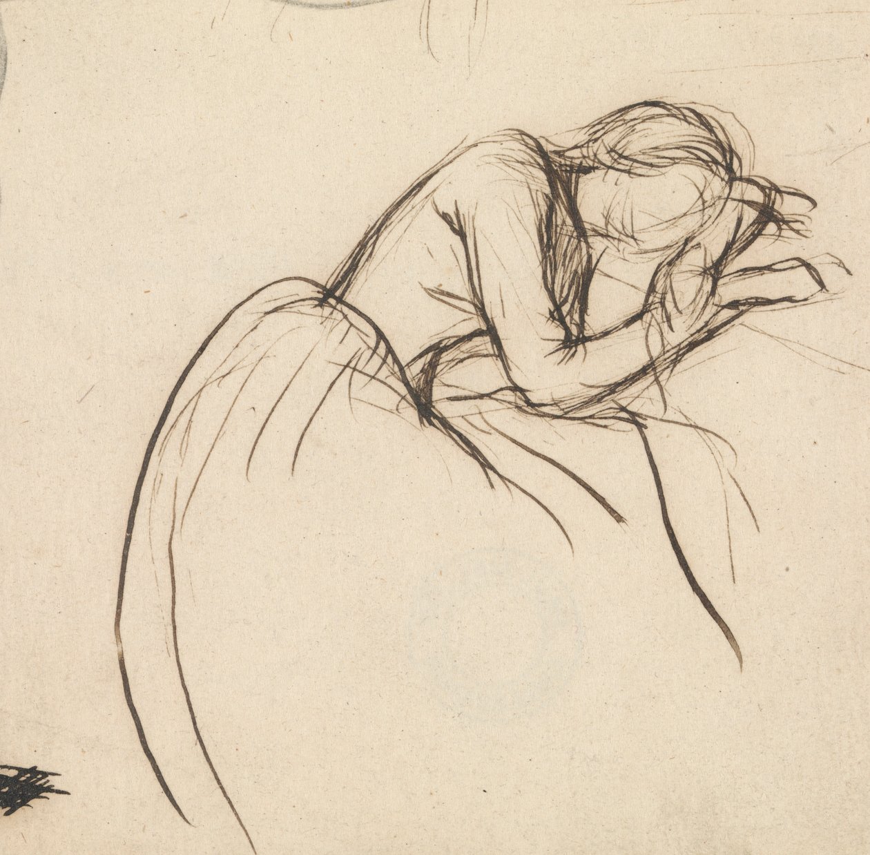 Uma mulher curvada em luto de Sir John Everett Millais