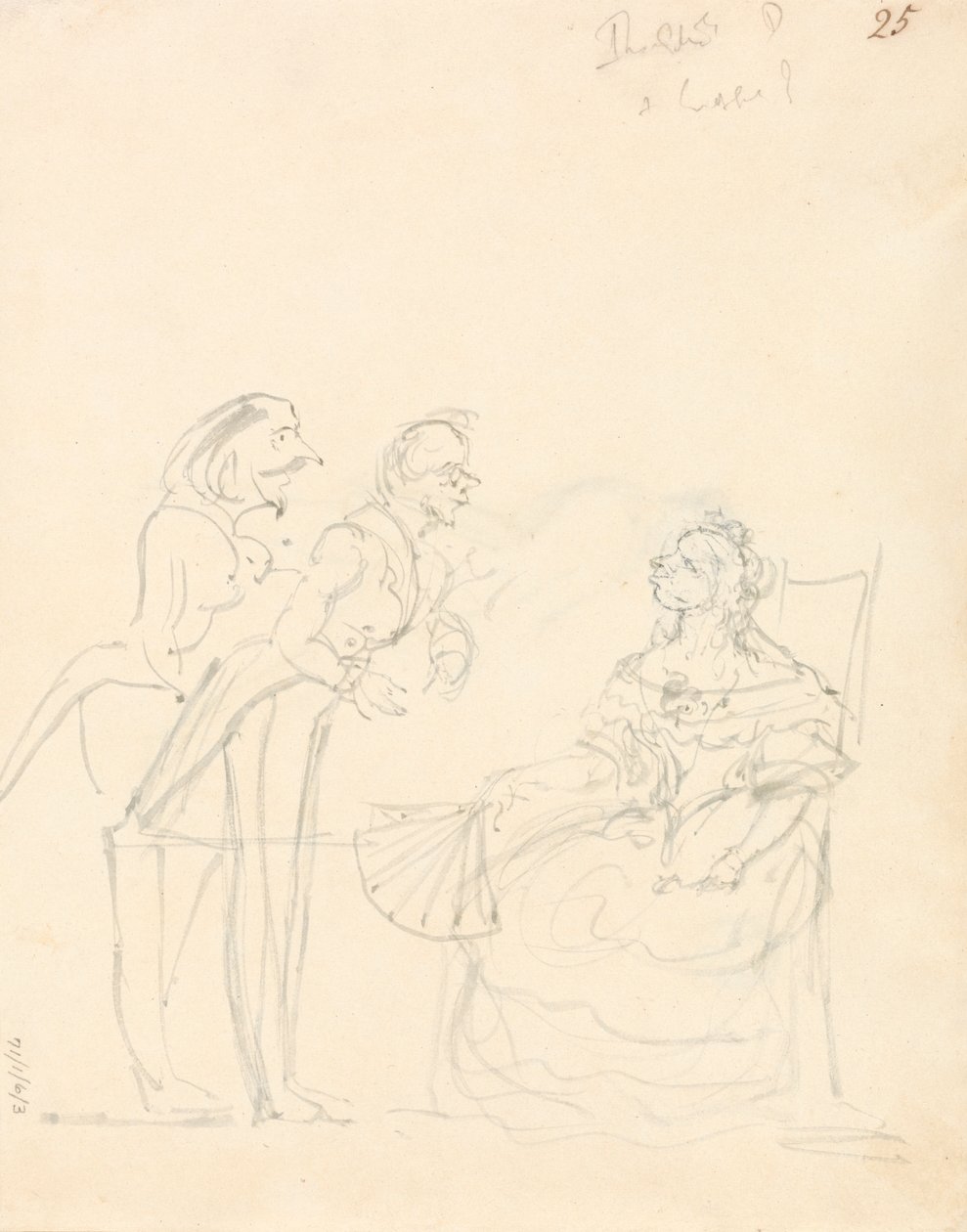 Dois Cavalheiros a Falar com uma Senhora Sentada de Sir John Everett Millais
