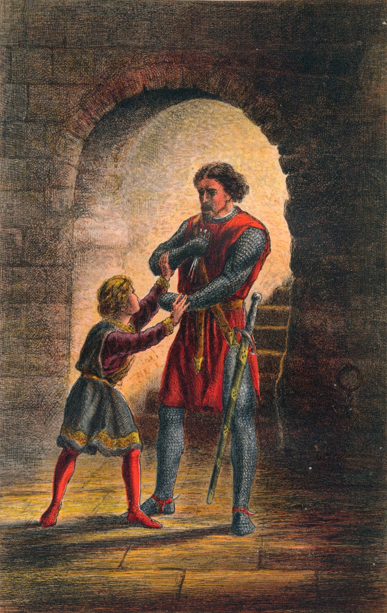 Arthur fala no rei João: Ato IV, Cena I, c1875 de Sir John Gilbert
