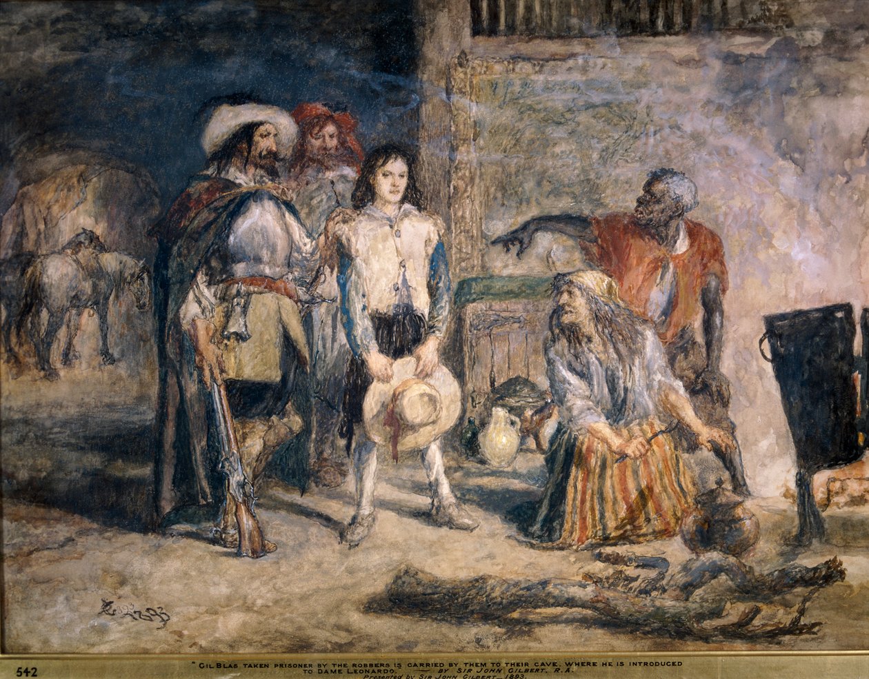 Gil Blas feito prisioneiro, 1892. de Sir John Gilbert