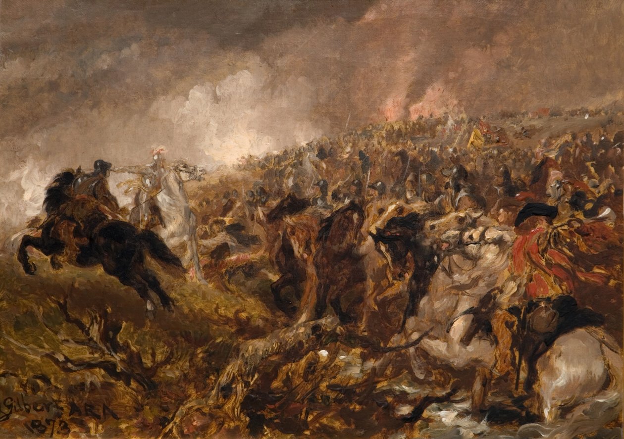 Preparando-se para a carga, 1873. de Sir John Gilbert