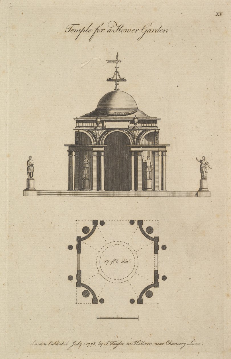 Templo para um jardim de flores, 1778. de Sir John Soane