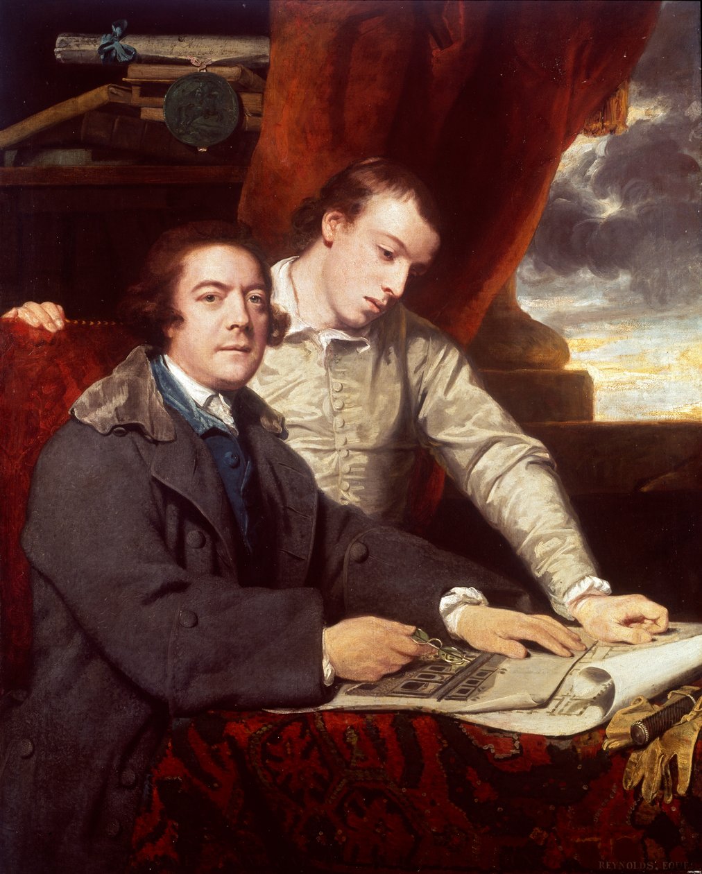 James Paine, arquiteto e seu filho, James, 1764 de Sir Joshua Reynolds
