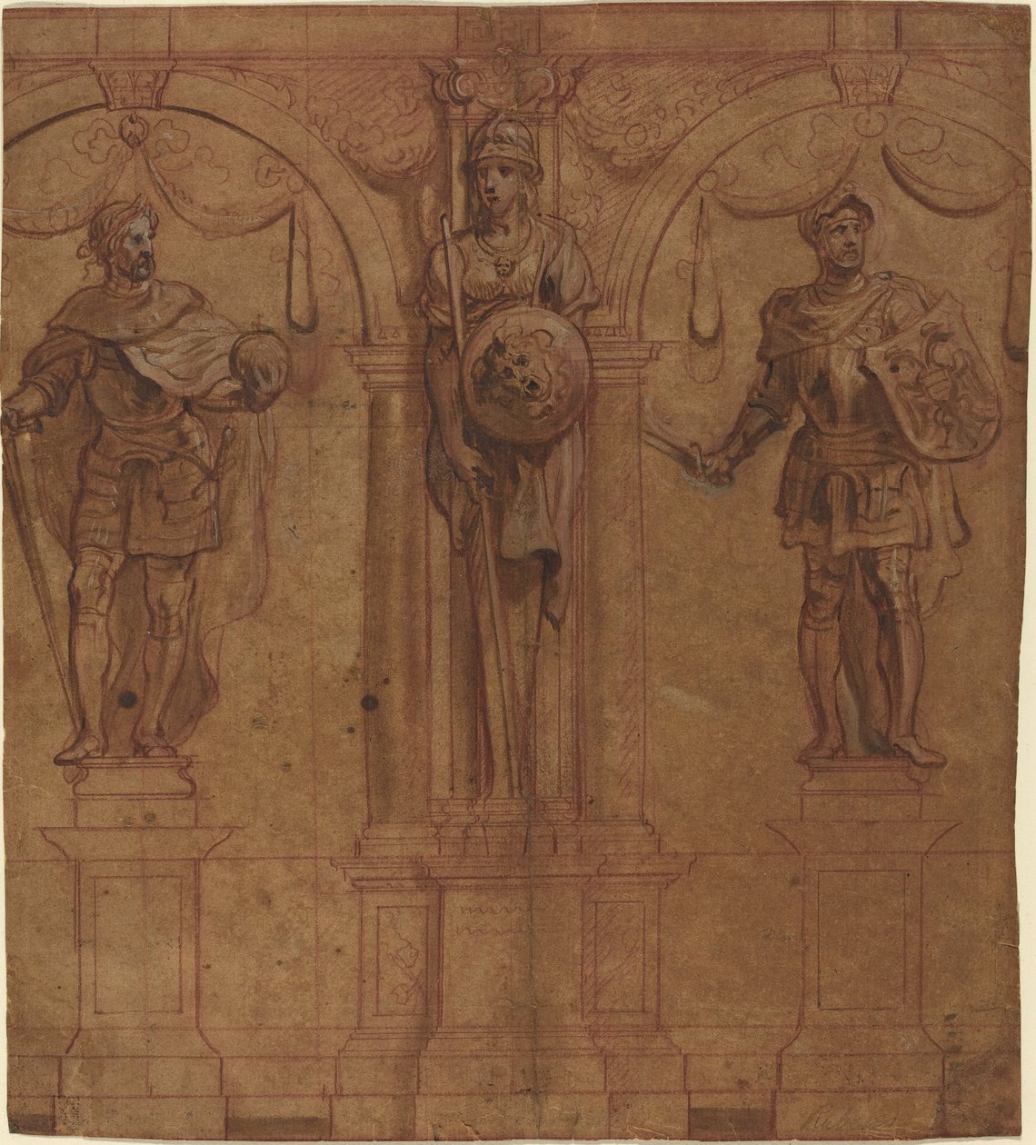 Rudolf I e Albert I com Pallas de Sir Peter Paul Rubens and Theodoor van Thulden