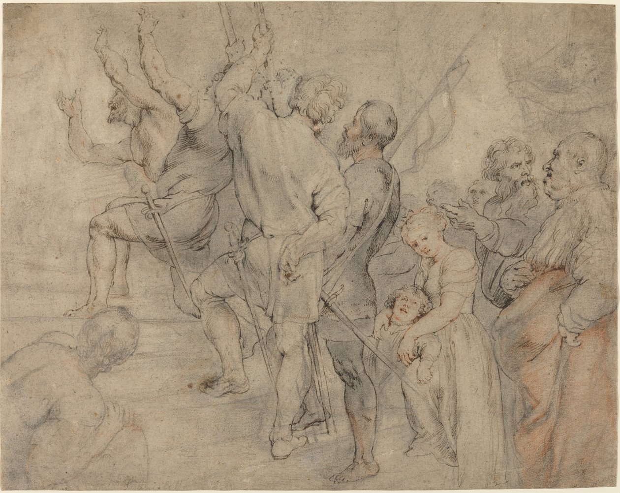 Parte da multidão no Ecce Homo de Sir Peter Paul Rubens over Anonymous Italian after Titian