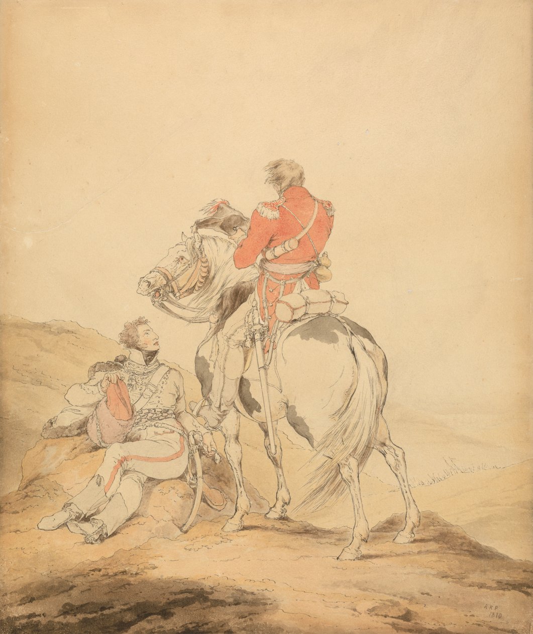 Um Oficial Britânico do Pessoal e um Oficial de Hussardos de Sir Robert Kerr Porter