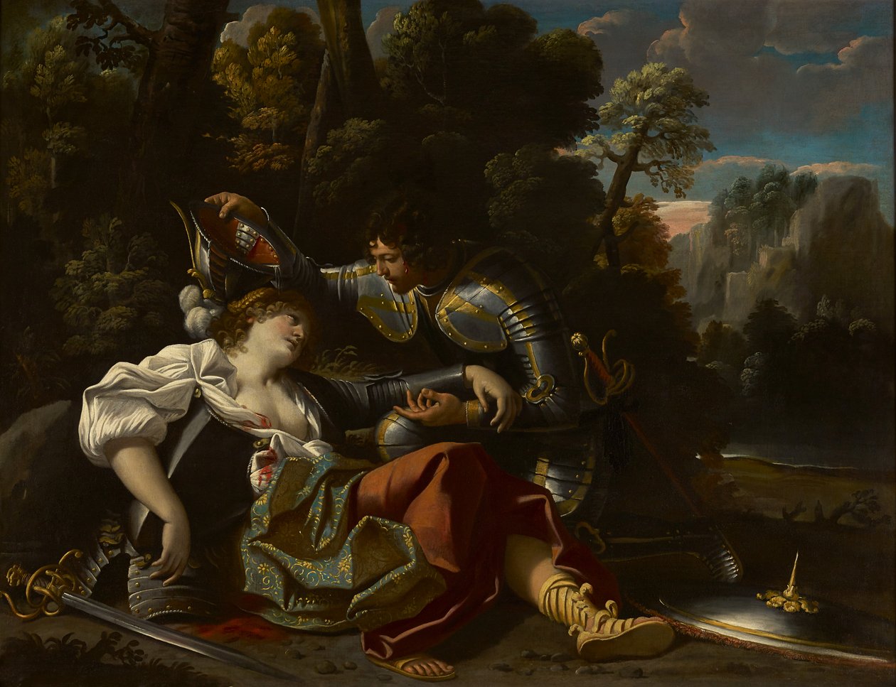 Tancred e Clorinda (óleo sobre tela) de Sisto Badalocchio