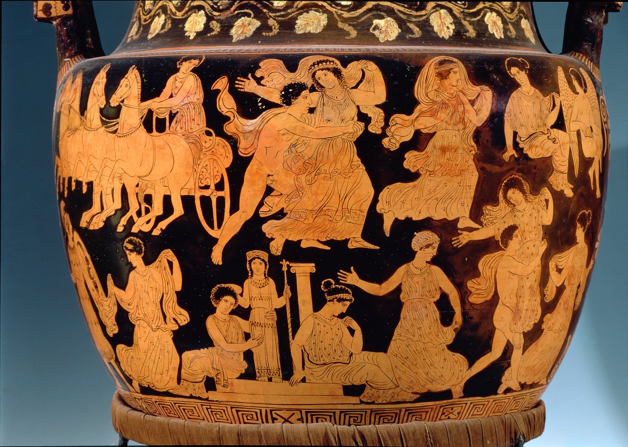 Voluta krater vermelho-figura detalhe cerâmico de 85030 de Sisyphus Painter