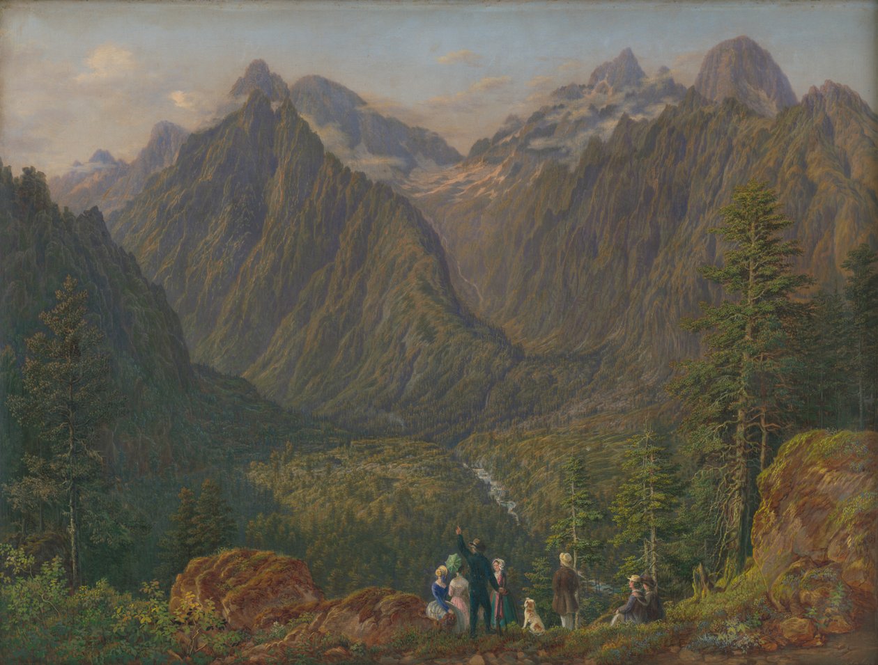 Paisagem de Tatra com figuras, 1855 de Slovakian School