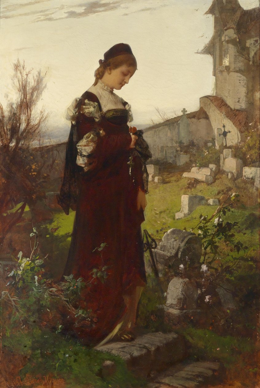 Menina em um cemitério de Sándor Liezen Mayer