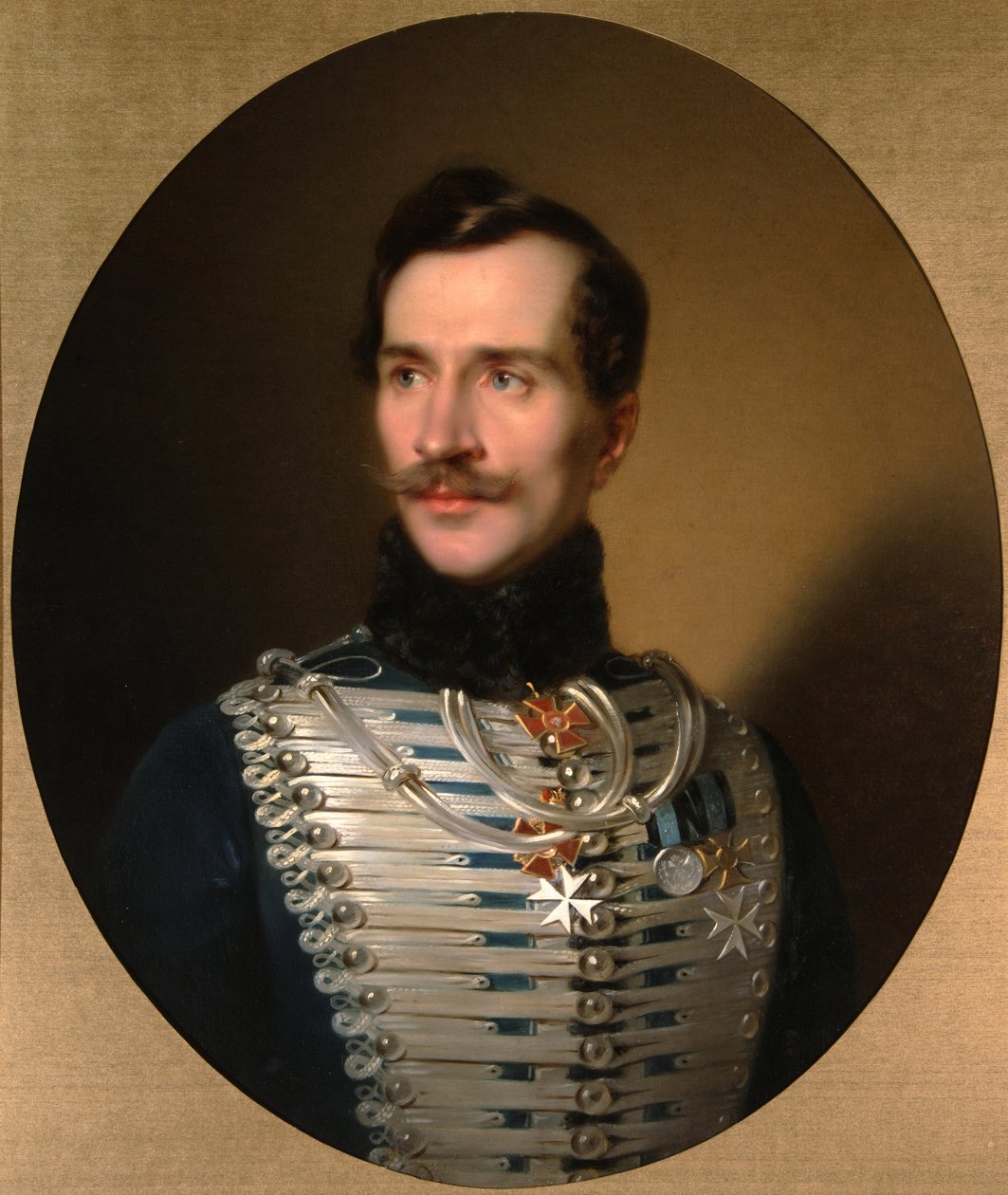 Retrato do príncipe Mikhail Fyodorovich Golitsyn 1800-1873, início da década de 1840 de Sándor Kozina