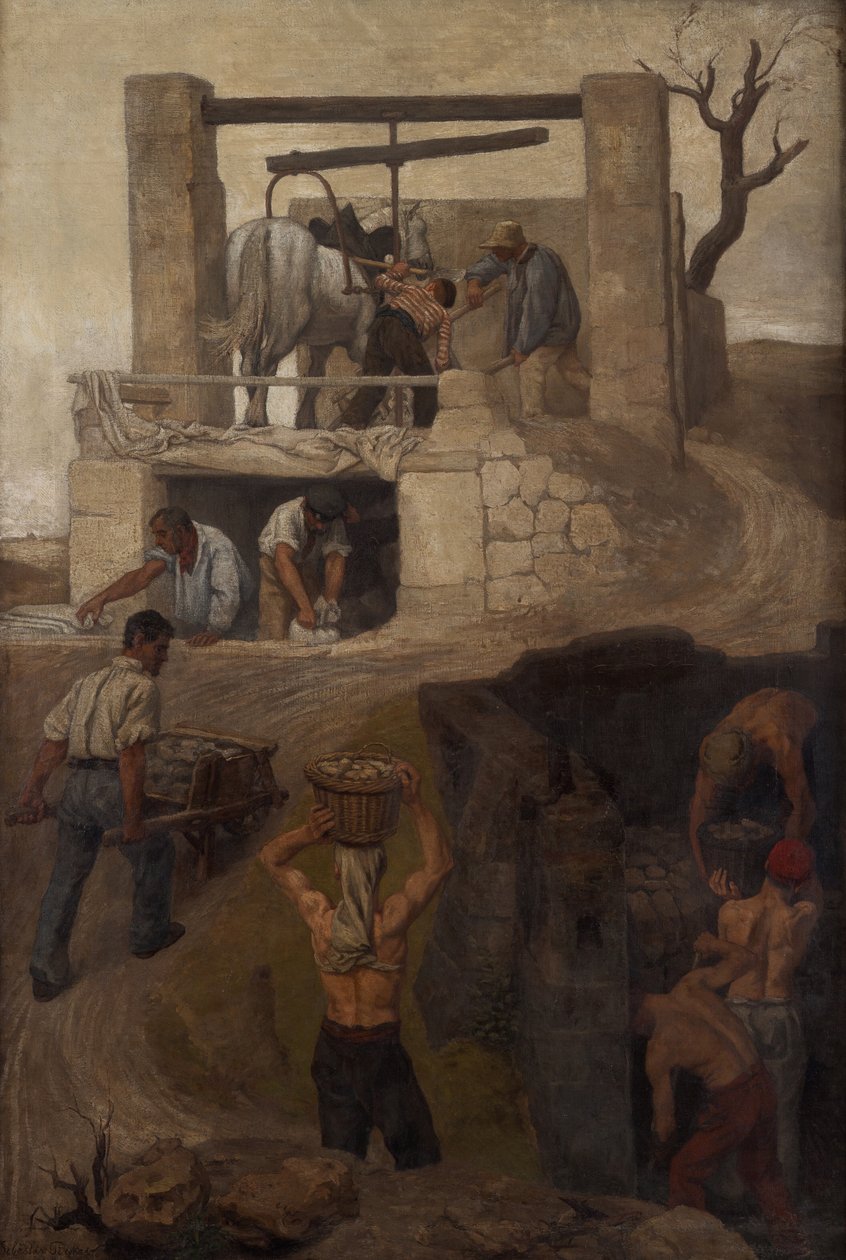 Trabalhadores em Montmartre, 1858 de Soběslav Pinkas