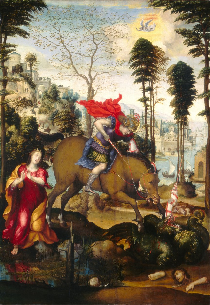 São Jorge e o Dragão, provavelmente 1518. de Sodoma