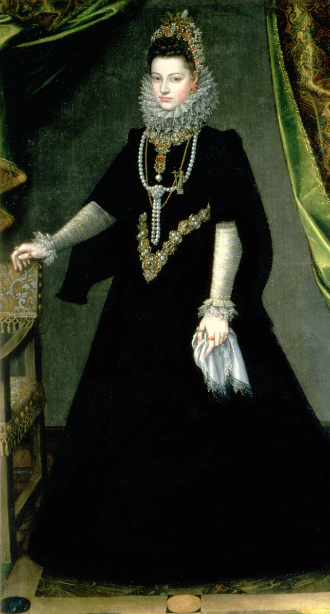 Infanta Isabella Clara Eugenia (1566-1633), filha do rei Filipe II de Espanha (1556-98) e Isabella de Valois (1545-68), 1599 de Sofonisba Anguissola