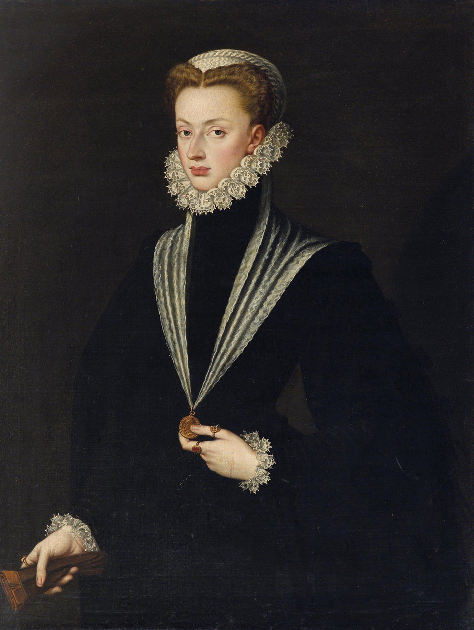 Joana da Áustria (Joana dos Habsburgos) - Retrato de Joana da Áustria (1547-1578) de Anguissola, Sofonisba (ca. 1532-1625). Óleo sobre tela, tamanho : 106x81, , Colecção privada de Sofonisba Anguissola