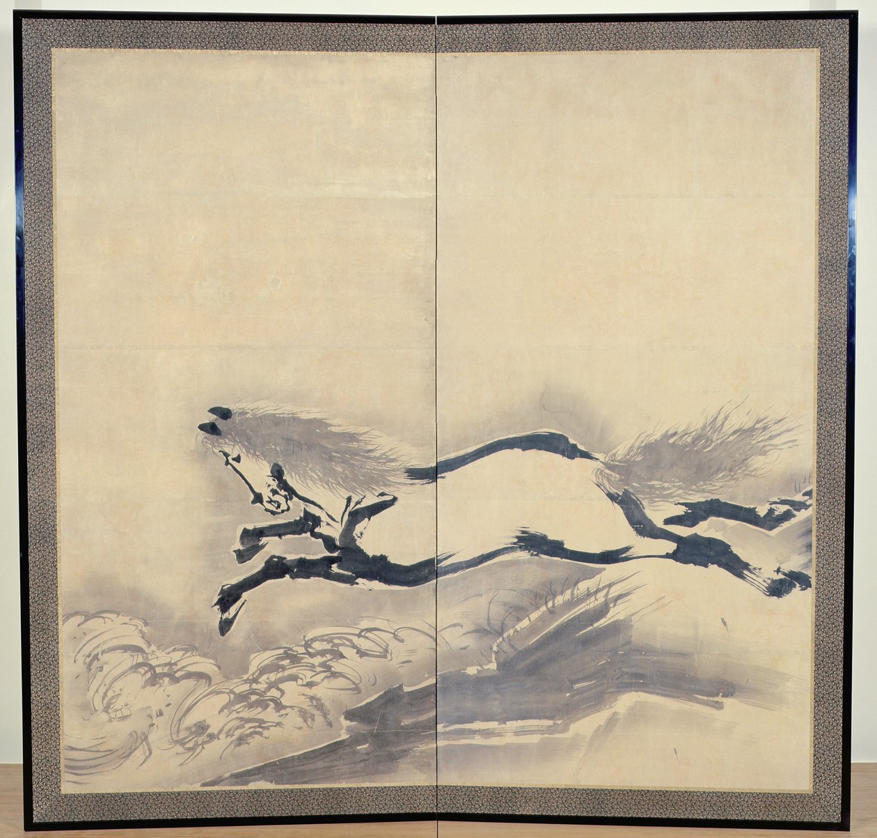Horse Jumping, japonês, período Edo, século XVIII (tinta sobre papel) (um dos pares) (ver também 121396) de Soga Shohaku