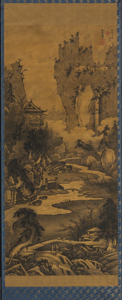 Encontro do Pavilhão das Orquídeas, 1777. de Soga Shohaku