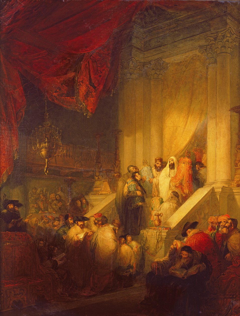 Leitura da lei em uma sinagoga de Solomon Alexander Hart