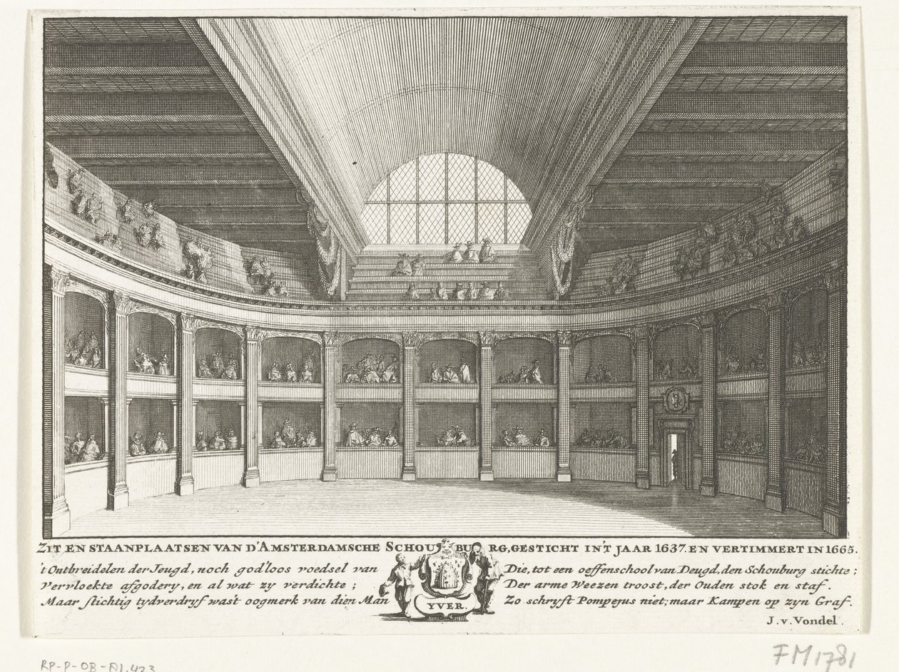 O Teatro de Jacob van Campen visto do palco, 1658 de Solomon Savery