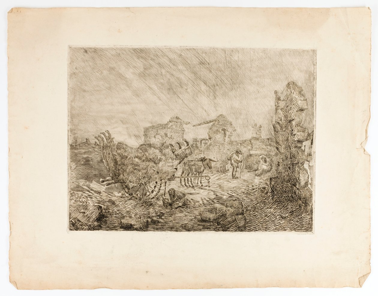 Carroça e ruínas de Solon H. Borglum