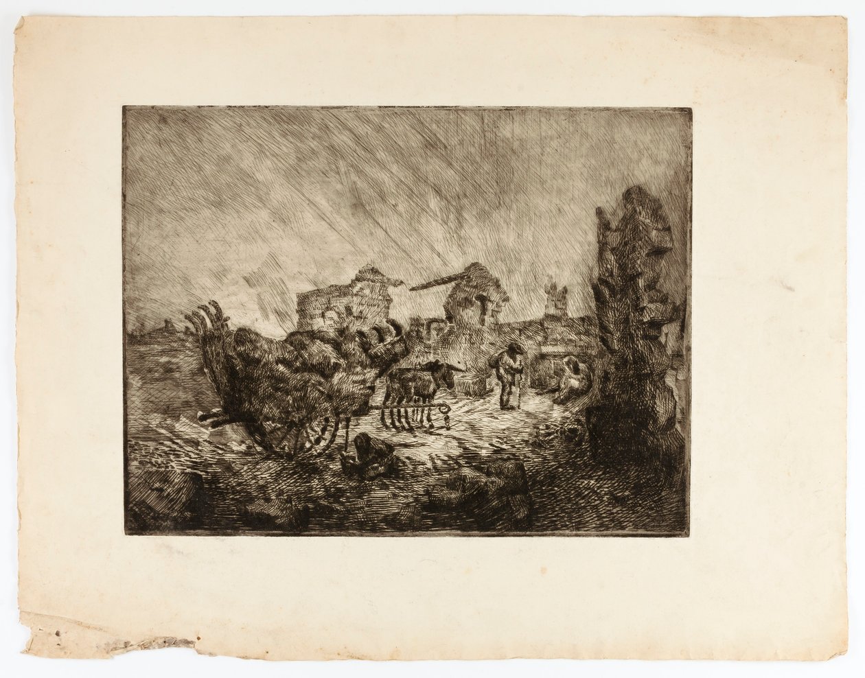Carroça e ruínas de Solon H. Borglum