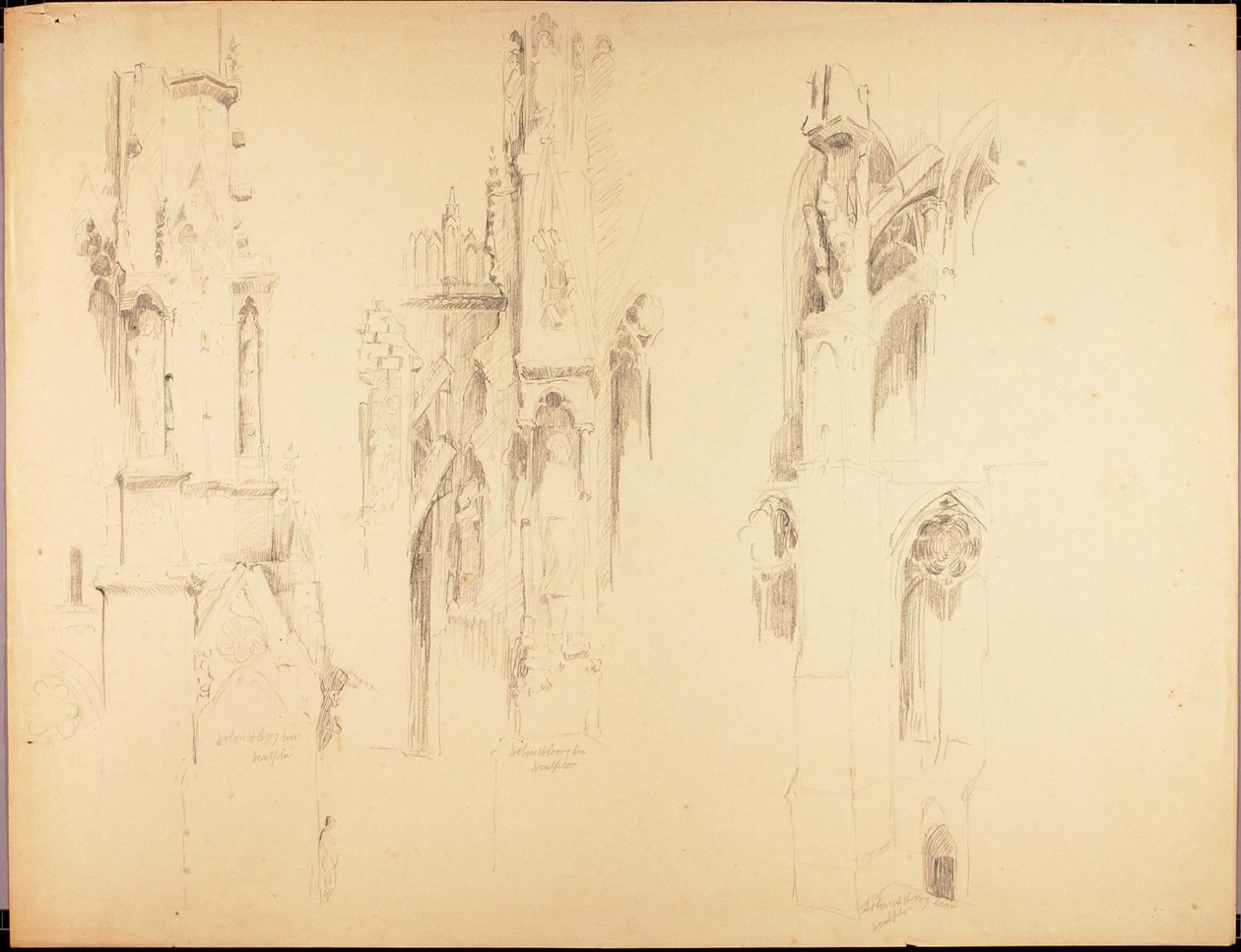 Estudos da Catedral de Solon H. Borglum