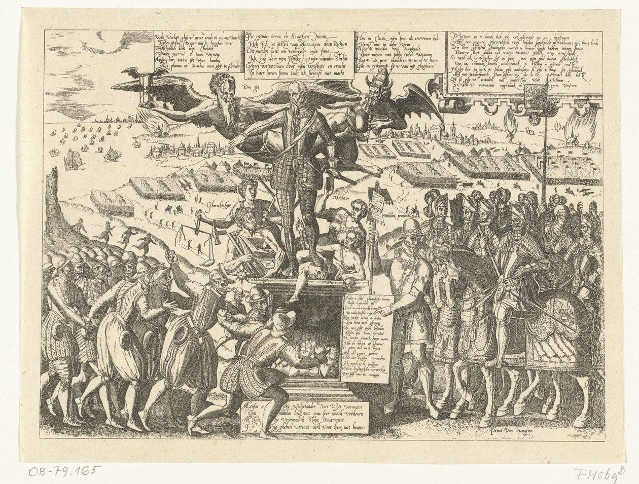 Reprodução de desenhos animados sobre a estátua de Alva, 1571 de Sons, and Stewart, G. Waterston