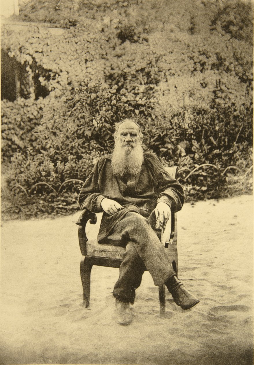 Autor russo Leo Tolstoy, Yasnaya Polyana, perto de Tula, Rússia, década de 1890 de Sophia Andreevna Tolstaya