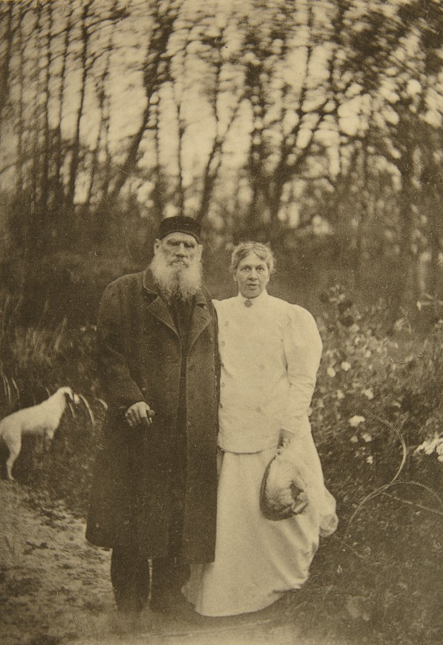 Autor russo Leo Tolstoy e sua esposa Sophia Tolstaya, Rússia, 1895 de Sophia Andreevna Tolstaya
