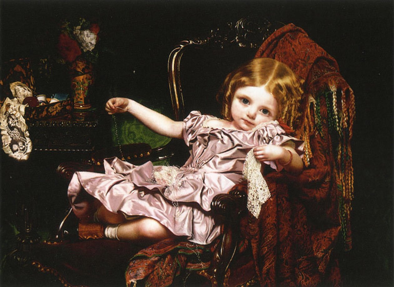 Moça em uma poltrona, c.1850 de Sophie Gengembre Anderson