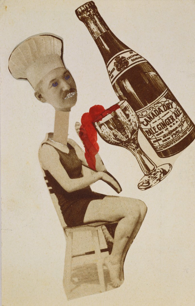 Cartão postal enviado pelo artista para Tristan Tzara (colagem) de Sophie Taeuber Arp