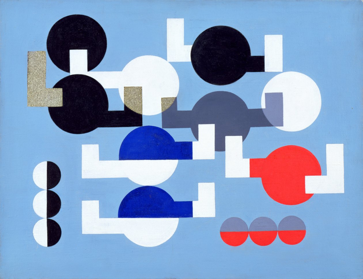 Composição de círculos e ângulos de sobreposição, 1930 de Sophie Taeuber Arp