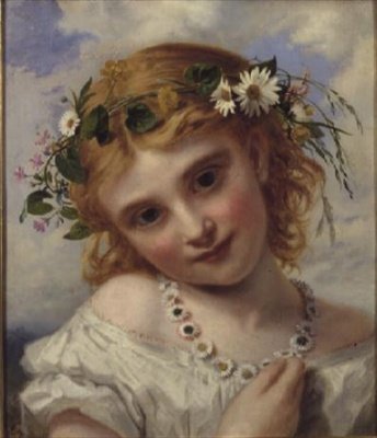 Menina com uma Garland de Margueritas de Sophie Anderson