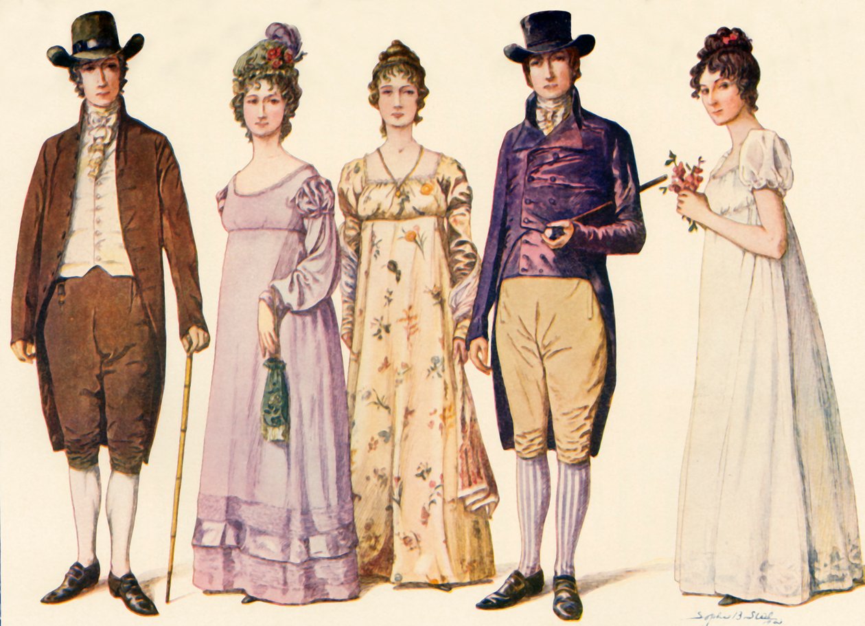 Roupas durante a República, sob Washington e Adams, 1790-1800, 1903, 1937. de Sophie B. Steel