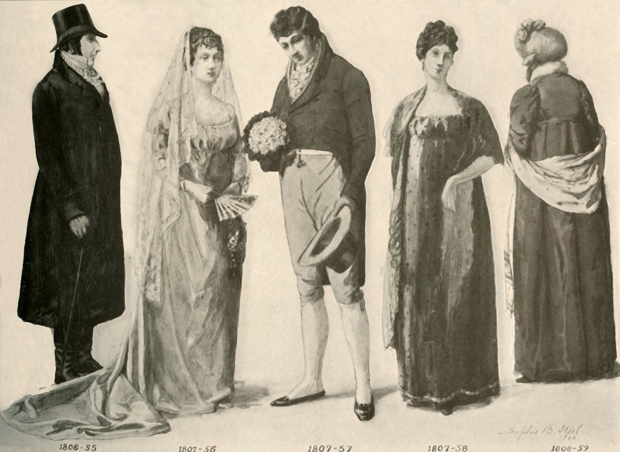 Roupas de 1800-1808, 1903, 1937. de Sophie B. Steel