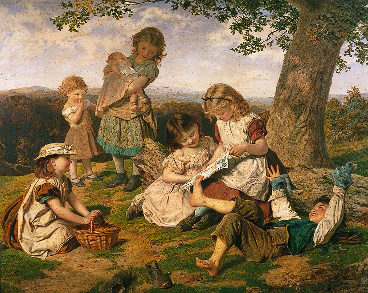 O livro de histórias infantis, 1890. de Sophie Gengembre Anderson