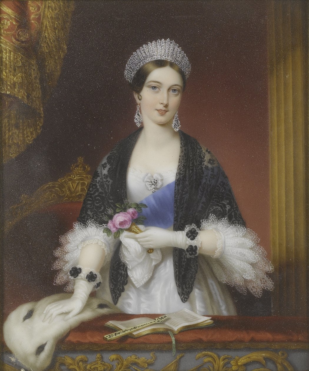 Rainha Victoria no Royal Box no Drury Lane Theatre em novembro de 1837 de Sophie Lienard