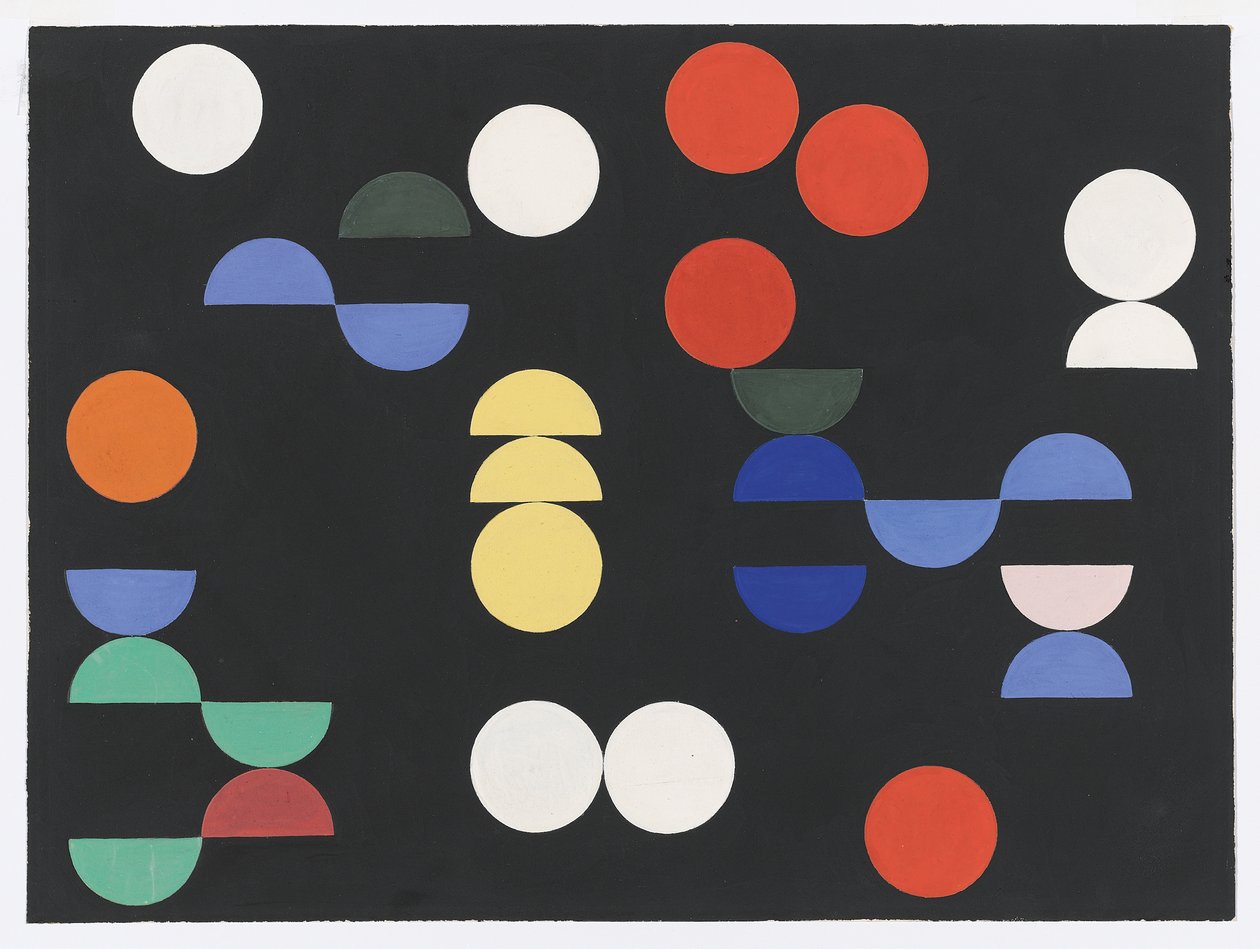Composição com círculos e semicírculos de Sophie Taeuber Arp